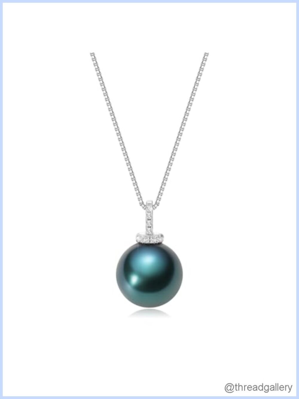 Pearl Pendant Necklace 925 Sterling Silver CZ 18+2"